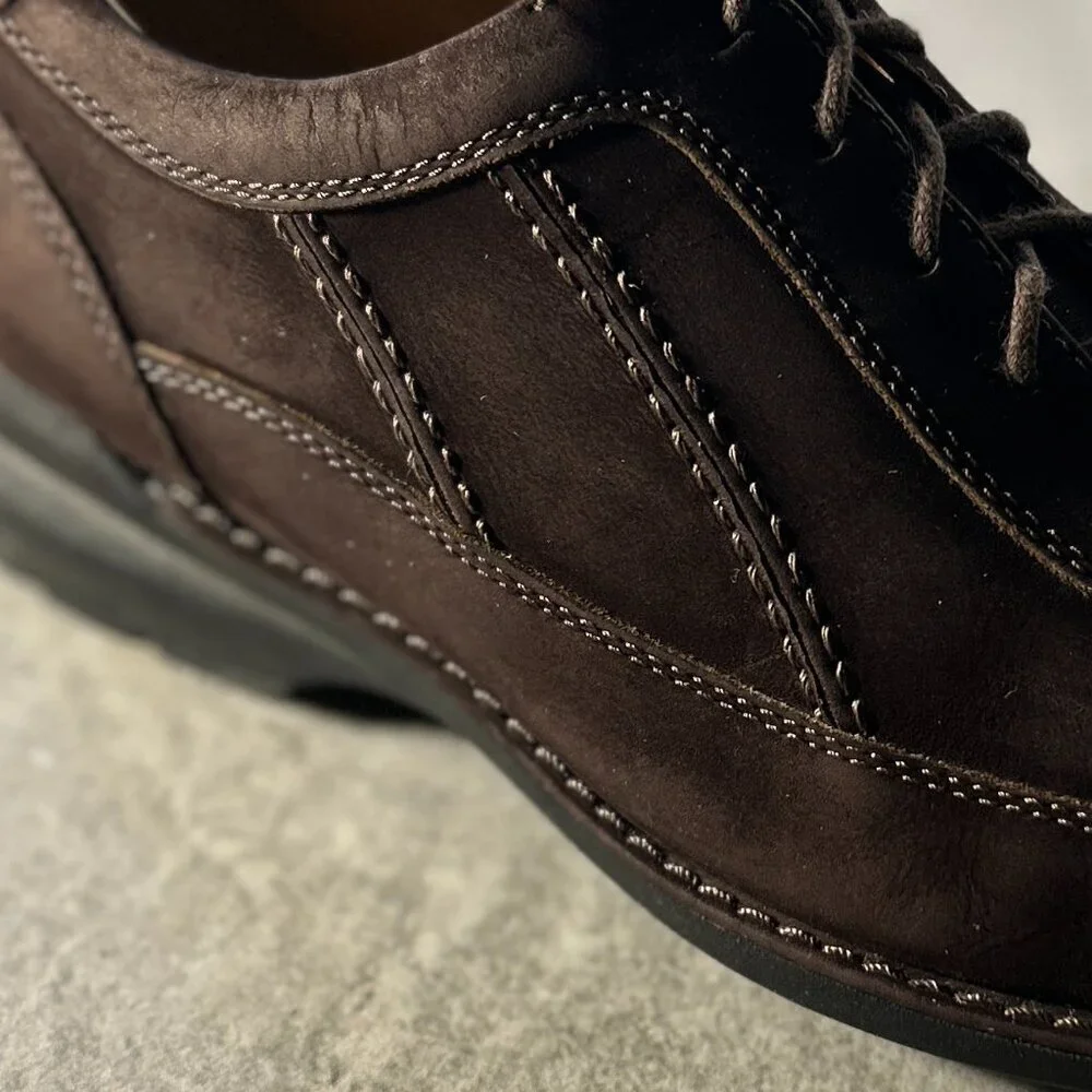 Johnston & Murphy SZ9 Brown Suede Leather Oxford Shoe Retro Office Sturdy Staple